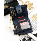 Portfel, granatowy, skóra ekologiczna, RFID, Peterson