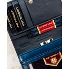 Portfel, granatowy, skóra ekologiczna, RFID, Peterson