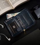 Portfel, granatowy, skórzany, RFID, Always Wild