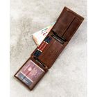 Portfel, jasnobrązowy, skórzany, Peterson