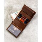 Portfel, jasnobrązowy, skórzany, RFID, Peterson