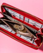 Portfel-piórnik, czerwony, skóra ekologiczna, Rovicky