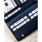 Portfel-piórnik, granatowy, skóra ekologiczna, RFID, Rovicky