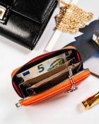 Portfel, pomarańczowy, skóra ekologiczna, Cavaldi