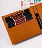 Portfel, pomarańczowy, skórzany, Peterson