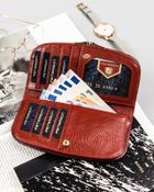 Portfel, różowy, skórzany, Peterson