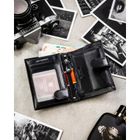 Portfel z brelokiem, czarny, skórzany, Peterson