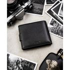 Portfel z brelokiem, czarny, skórzany, Peterson