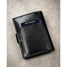 Portfel z brelokiem, czarny, skórzany, Peterson