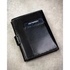 Portfel z brelokiem, czarny, skórzany, Peterson