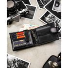 Portfel z brelokiem, czarny, skórzany, Peterson