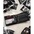 Portfel z brelokiem, czarny, skórzany, Peterson