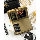 Portfel, złoty, skóra naturalna i ekologiczna, Peterson