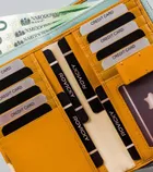 Portfel, żółty, skórzany, Rovicky