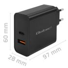Qoltec, Super Quick PD, ładowarka, 1XUSB-C, 1XUSB, 90W, 5-20V, 2.4-4.35A, czarna