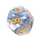 Rebel, komplet kości RPG, dwukolorowe, stalowo-białe, złote cyfry