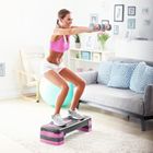 Rebel, step do aerobiku i ćwiczeń fitness, 3 stopnie, szaro-fioletowy, 78 cm, RBA-3225-PU