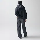 Regulowane grafitowe jeansy unisex o kroju super baggy NOWEAR