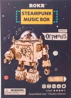 Robotime, Pozytywka LED, Steampunk Robot, drewniane puzzle 3D, 221 elementy