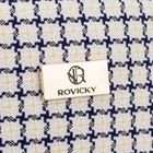 Rovicky, kosmetyczka, krata, beżowo-granatowa
