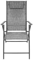 Saska Garden, krzesło ogrodowe z zagłówkiem, 7-pozycyjne, textline, 57-68-106 cm, 2 szt.