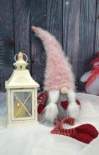 Saska Garden, pani skrzat z puchatą czapą, 45 cm