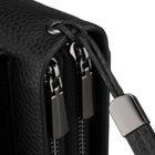 Saszetka do ręki, czarna, skóra ekologiczna, Rovicky