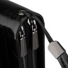 Saszetka do ręki, czarna, skóra ekologiczna, Rovicky