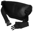 Saszetka na biodro, nerka, czarna, skórzana, Peterson