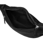Saszetka na biodro, nerka, czarna, skórzana, Rovicky