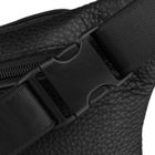 Saszetka na biodro, nerka, czarna, skórzana, Rovicky