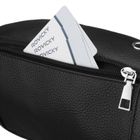 Saszetka na biodro, nerka, czarna, skórzana, Rovicky