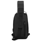 Saszetka na ramię, czarna, skórzana, Rovicky