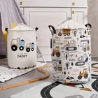 Sipo, kosz na zabawki XL, bawełniany, wodoodporny, zamykany na ściągacz, Mini autka