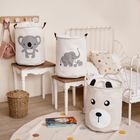 Sipo, kosz na zabawki XL, bawełniany, wodoodporny, zamykany na ściągacz, Słoniki