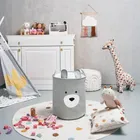 Sipo, kosz na zabawki XXL, wersja premium, zamykany na ściągacz, Szary miś