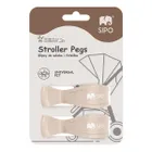 Sipo, zestaw uniwersalnych klipsów do wózka, beżowe, 2 szt.