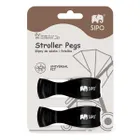 Sipo, zestaw uniwersalnych klipsów do wózka, czarne, 2 szt.