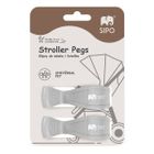 Sipo, zestaw uniwersalnych klipsów do wózka, szare, 2 szt.