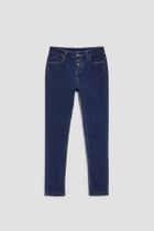 Spodnie jeansowe damskie, granatowe, Moodo