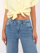 Spodnie jeansowe damskie, wide leg, niebieskie, Sublevel