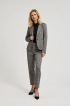 Spodnie materiałowe damskie, beżowe, Moodo