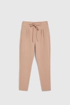 Spodnie materiałowe damskie, brązowe, Moodo