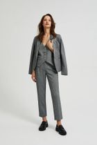 Spodnie materiałowe damskie, szare, Moodo