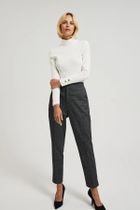 Spodnie materiałowe damskie, szare, Moodo