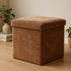 Storage Solutions, pufa ze schowkiem sztruksowa, Tobo, 38-38-38 cm