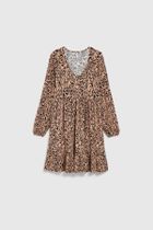 Sukienka damska, brązowa, Moodo