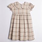 Sukienka dziewczęca z krótkim rękawem, beżowa, Nicol
