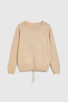 Sweter damski, beżowy, Moodo