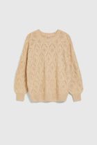 Sweter damski, beżowy, Moodo